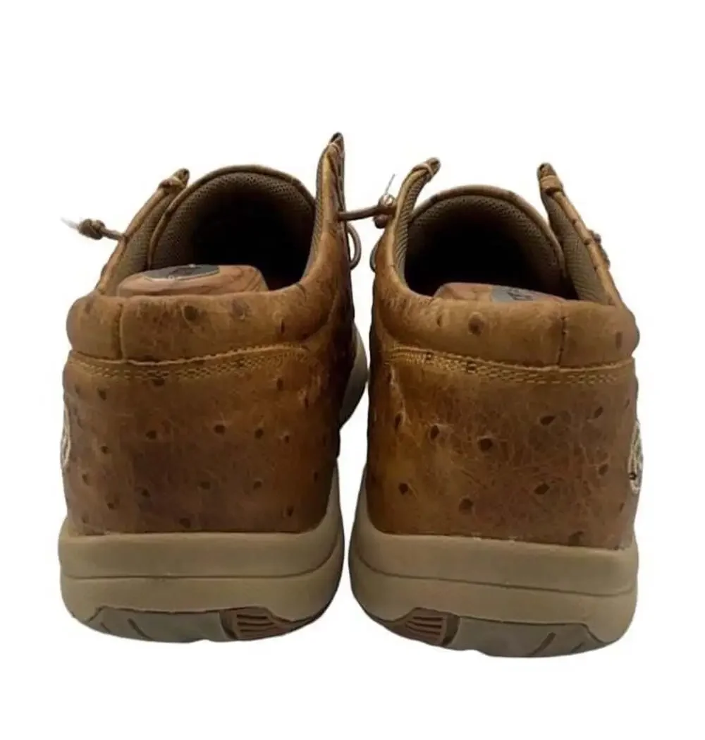 Roper Men's Clear Cut Low Stamped Ostrich Leather Chukka Shoe